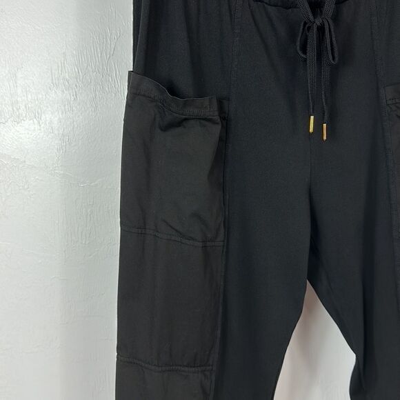 Me + Em Black Cotton High Rise Drawstring Waist Soft Cargo Jogger Pants Size 14 - Picture 2 of 13